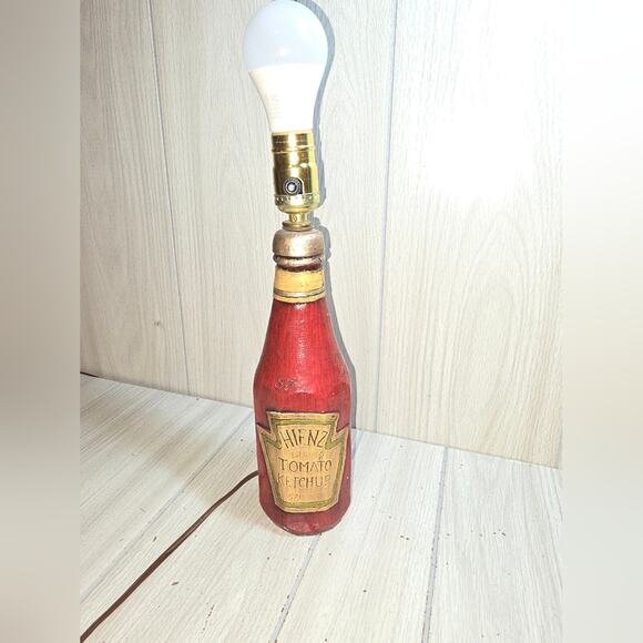 Vtg Heinz Tomato Ketchup Bottle Table Lamp 14" Bar Lamp Dining Rare - Picture 3 of 14